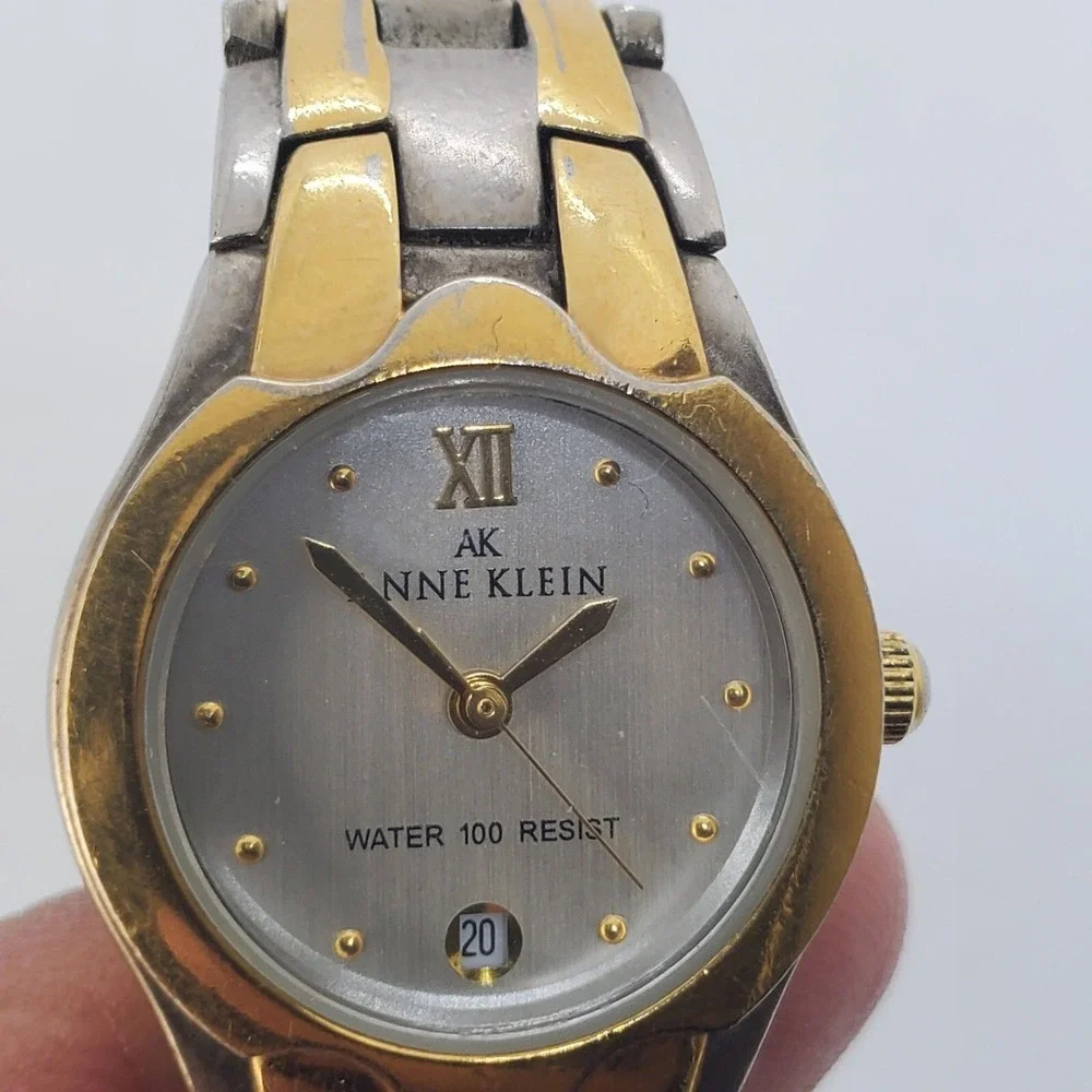 Anne Klein Women's Watch‎ Gold Silver Tone Dial Bracelet Date 6